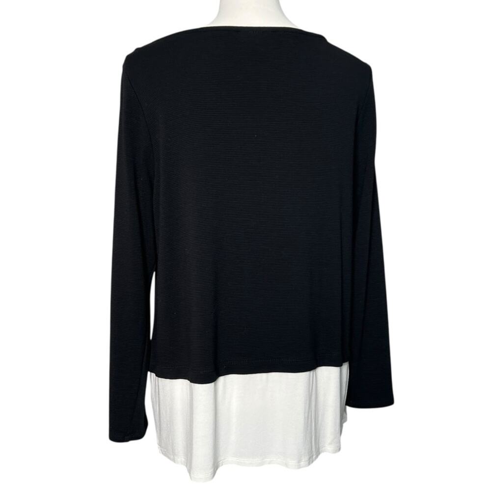 J. Jill Wearever Collection Women’s Black with White Sweater Size MP - Picture 3 of 5